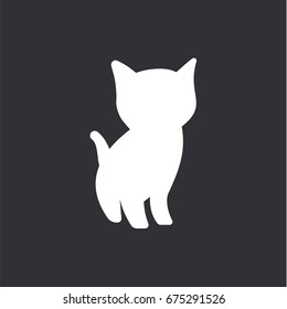 Logo of a kitten in a trending style vector logo of an animal flat art