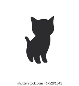 Logo of a kitten in a trending style vector logo of an animal flat art