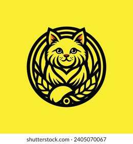 Logo Kätzchen auf gelbem Hintergrund