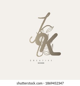 logo kk, a beauty logo inspired by organic leaves for beauty