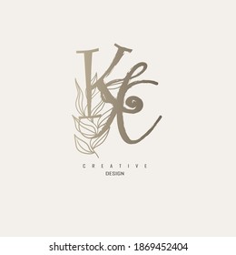 logo kk, a beauty logo inspired by organic leaves for beauty