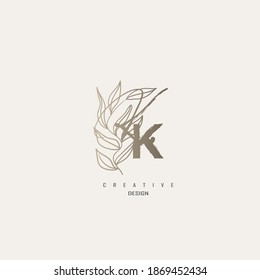 logo kk, a beauty logo inspired by organic leaves for beauty