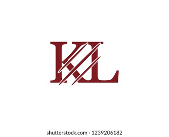 the logo of the KL letter with the style of scratching the incision