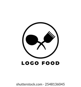 Logo knife fork Restaurant and menu design with food and cutlery icons cafe symbols in a clean vector illustration