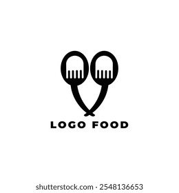 Logo faca garfo Restaurante e design de menu com comida e talheres ícones símbolos de café em uma ilustração vetor limpo