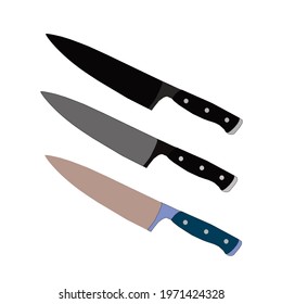 Logo Knife Kitchen Set Vektor 