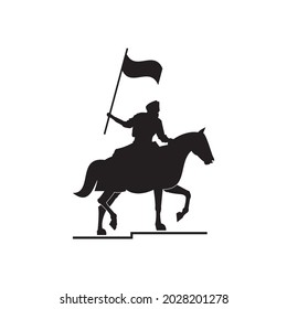 The logo of a knight riding a horse has the meaning of great courage and strength. Perfect for your company logo