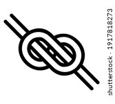 logo is a knotted knot in the form of an infinity, the shape is a simple black and white emblem to tie, a tightly knotted knot icon
