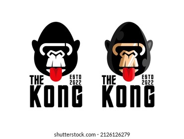 Logo Kong Gorillas Vector Illustration Template with Simple Elegant Design Good for Any Industry