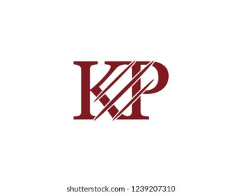 the logo of the KP letter with the style of scratching the incision