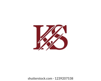 the logo of the KS letter with the style of scratching the incision