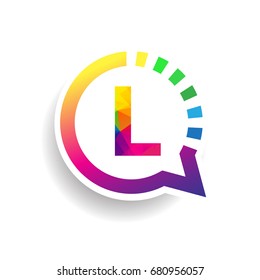 logo L letter colorful on circle chat icon. Vector design for your application or company identity.