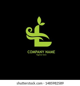 Logo L Letter And Leaf Logo Design 