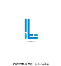 Logo L letter. Modern design with lines. Isolated on white background. Vector illustration, eps 10.