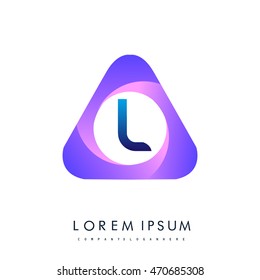 Logo L letter in the triangle shape, font icon, Vector design template elements for your application or company identity.