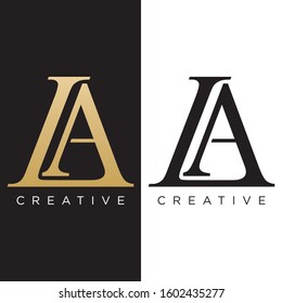 logo la initial luxury design icon symbol