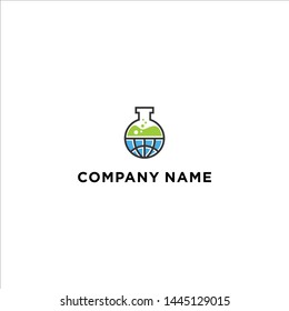 logo lab / laboratory world logo / logo globe