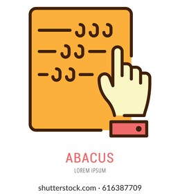 Logo or label abacus. Line style logotype. Easy to use abacus template. Vector abstract sign or emblem.