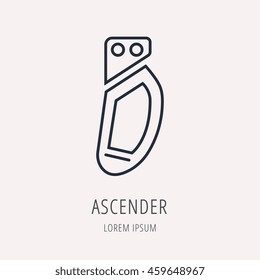 logo or label Ascender. Line style logotype. Easy to use business template. Vector abstract sign or emblem.