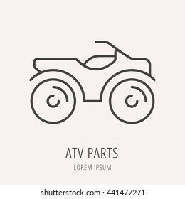 logo or label atv. Line style logotype template. Easy to use business template. Vector abstract logo or emblem.