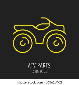 logo or label atv. Line style logotype template. Easy to use business template. Vector abstract logo or emblem.