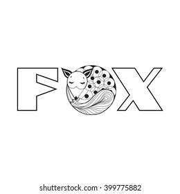 Logo, label, badge, emblem or logotype element with fox for business, ecology, corporation or web