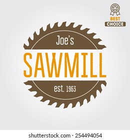 Logo, label, badge for sawmill, carpentry and woodworkers