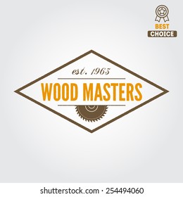 Logo, label, badge for sawmill, carpentry and woodworkers
