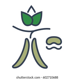 Logo or label beans. Line style logotype. Easy to use beans template. Vector abstract sign or emblem.