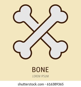 Logo or label bone. Line style logotype. Easy to use bone template. Vector abstract sign or emblem.