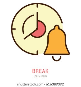 Logo or label break. Line style logotype. Easy to use break template. Vector abstract sign or emblem.