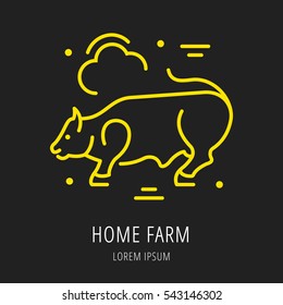 logo or label bull. Line style logotype template. Easy to use business. Vector abstract or emblem.