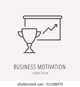 Logo or label business motivation. Line style logotype. Easy to use template. Vector abstract sign or emblem.