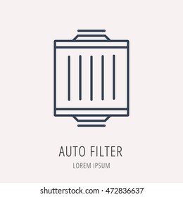 logo or label Car elements. Line style logotype. Easy to use business template. Vector abstract sign or emblem.