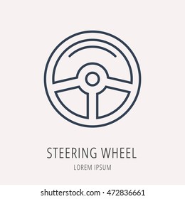 logo or label Car elements. Line style logotype. Easy to use business template. Vector abstract sign or emblem.