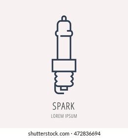 logo or label Car elements. Line style logotype. Easy to use business template. Vector abstract sign or emblem.