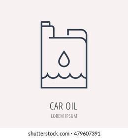 logo or label Car elements. Line style logotype. Easy to use business template. Vector abstract sign or emblem.
