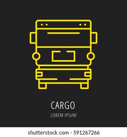 logo or label Car elements. Line style logotype. Easy to use business template. Vector abstract sign or emblem.