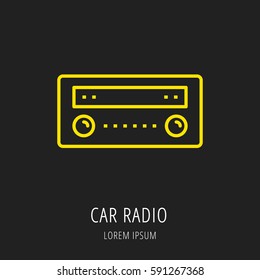logo or label Car elements. Line style logotype. Easy to use business template. Vector abstract sign or emblem.