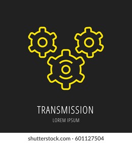 logo or label Car elements. Line style logotype. Easy to use business template. Vector abstract sign or emblem.