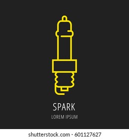 logo or label Car elements. Line style logotype. Easy to use business template. Vector abstract sign or emblem.