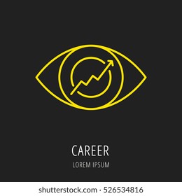 Logo or label career. Line style logotype. Easy to use  template. Vector abstract sign or emblem.