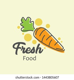 Logo or label carrot. Easy to use carrot template. Vector abstract sign or emblem.