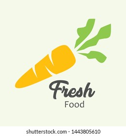 Logo or label carrot. Easy to use carrot template. Vector abstract sign or emblem.