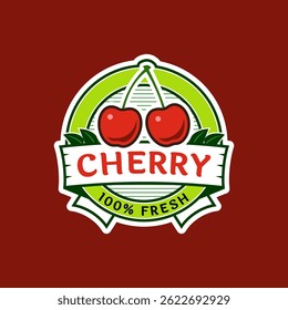 Logo label for Cherry fruit