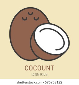 Logo or label cocount. Line style logotype. Easy to use cocount template. Vector abstract sign or emblem.