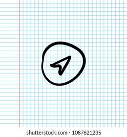 logo or label compas. Line sketch style logotype template. Easy to use business template. Vector abstract logo or emblem.
