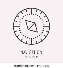 logo or label compas. Line style logotype template. Easy to use business template. Vector abstract logo or emblem.