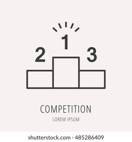 logo or label competition. Line style logotype. Easy to use business template. Vector abstract sign or emblem.
