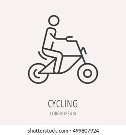 logo or label cycling. Line style logotype. Easy to use business template. Vector abstract sign or emblem.